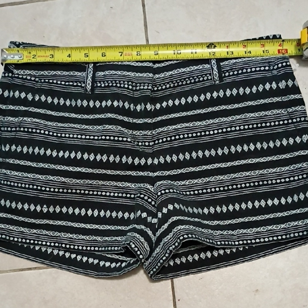 LOFT Black and White Geometric Bermudas
